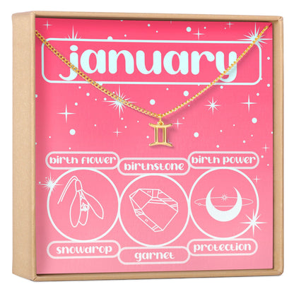 January Birthday Necklace, Multiple Styles Necklace