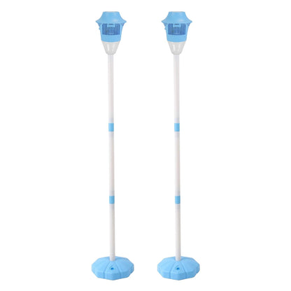 2Pack 3 In 1 Standing Bubble Machines with Colorful Lights and Music Rechargeable Bubble Maker Stands with 2 Modes 3 Adjustable Height for Party Weddi
