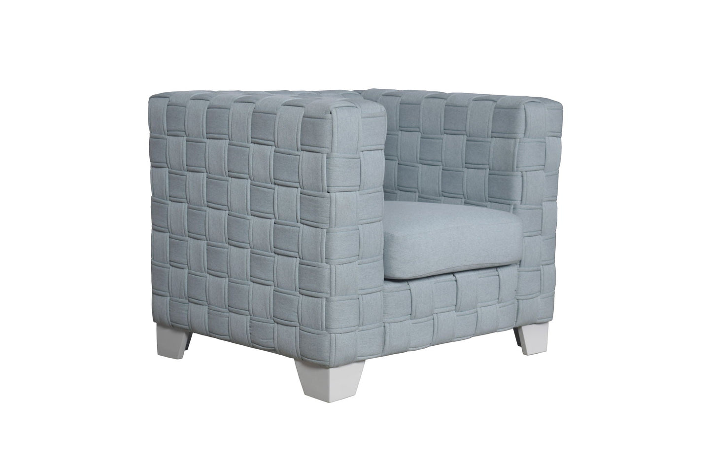 Saree Chenille Chair - Light Blue