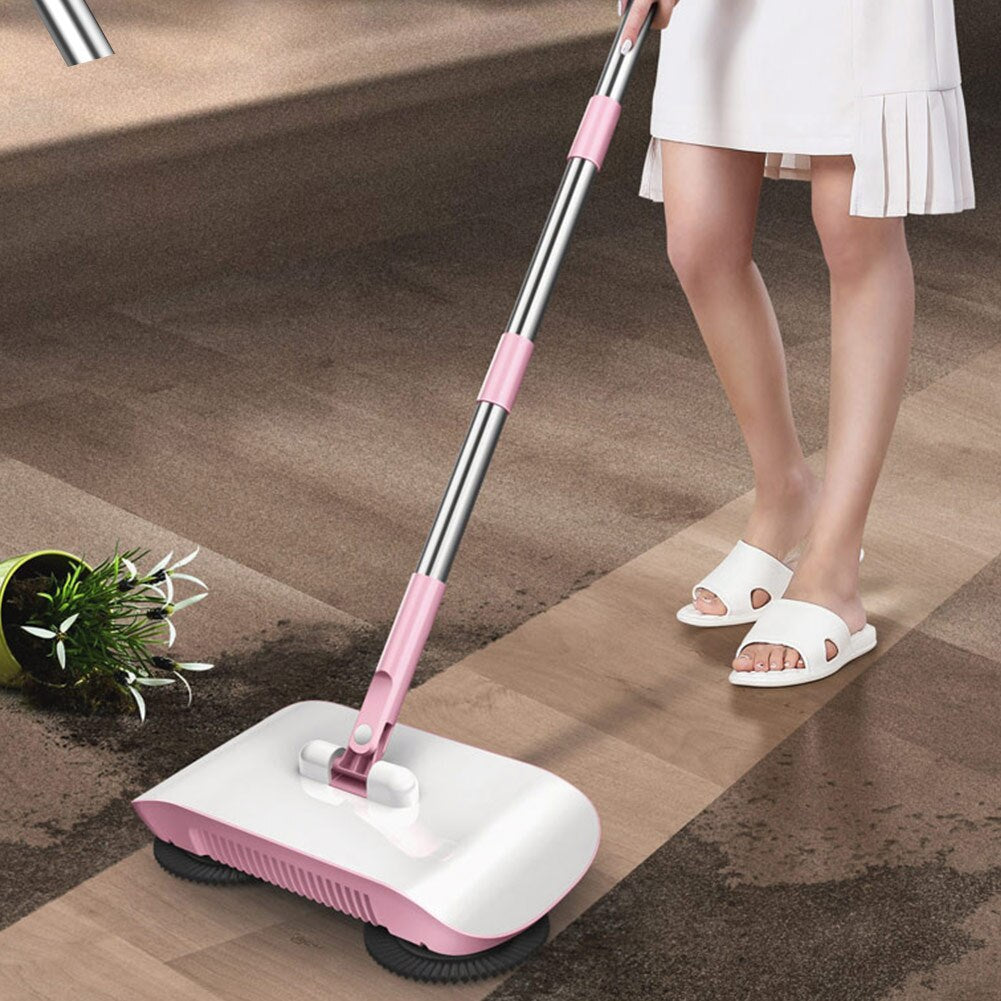 Hand Push Sweeper with Dustpan - All-in-One Household Floor Mop for Easy Cleaning
