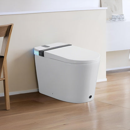 Smart Toilet With Bidet Seat Built In, Auto Open / Close Seat, Foot Sensor, LED Display - White