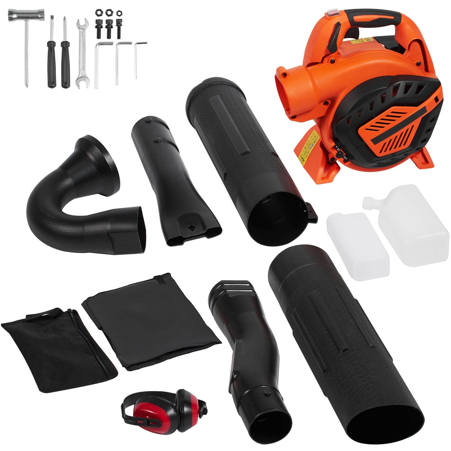 Leaf Blower, 26CC 2-Cycle Handheld with Vacuum and Collection Bag