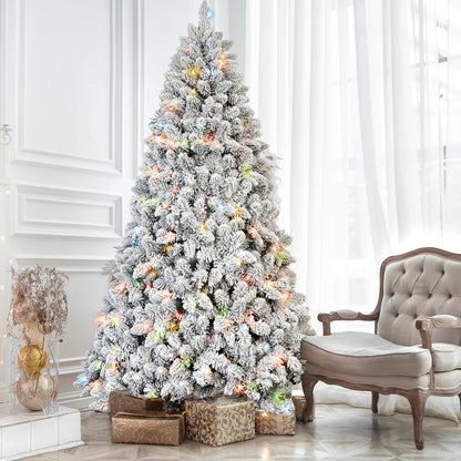 4Ft Flocked Christmas Tree with 150 Colorful UL Lights