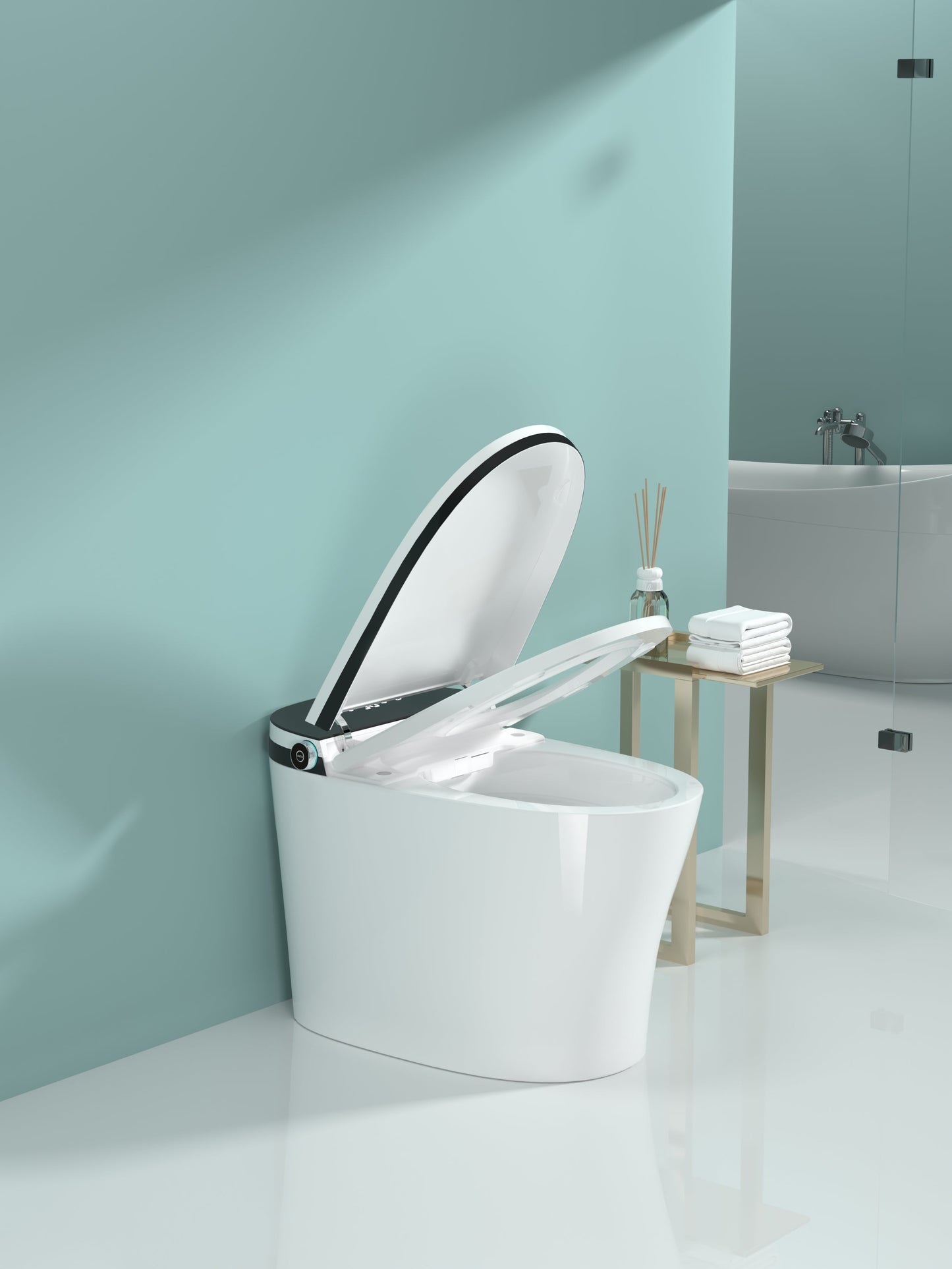 Smart Toilet with Bidet Built In, Heated Seat, Auto Flush, and LED Display