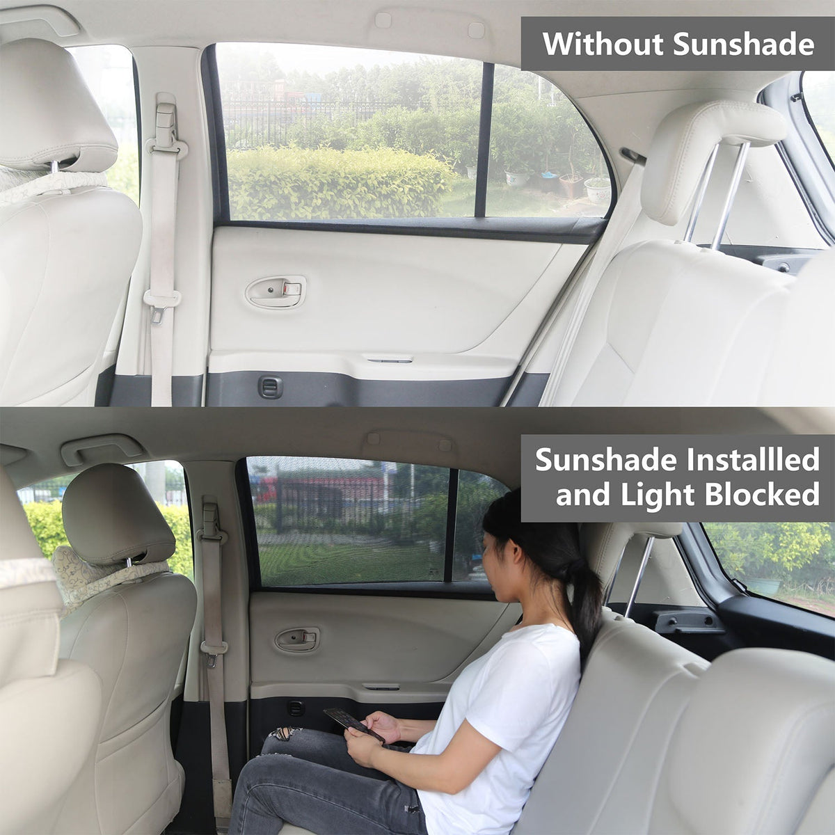 2PCS Universal Car Rear Window Mesh Sunshade