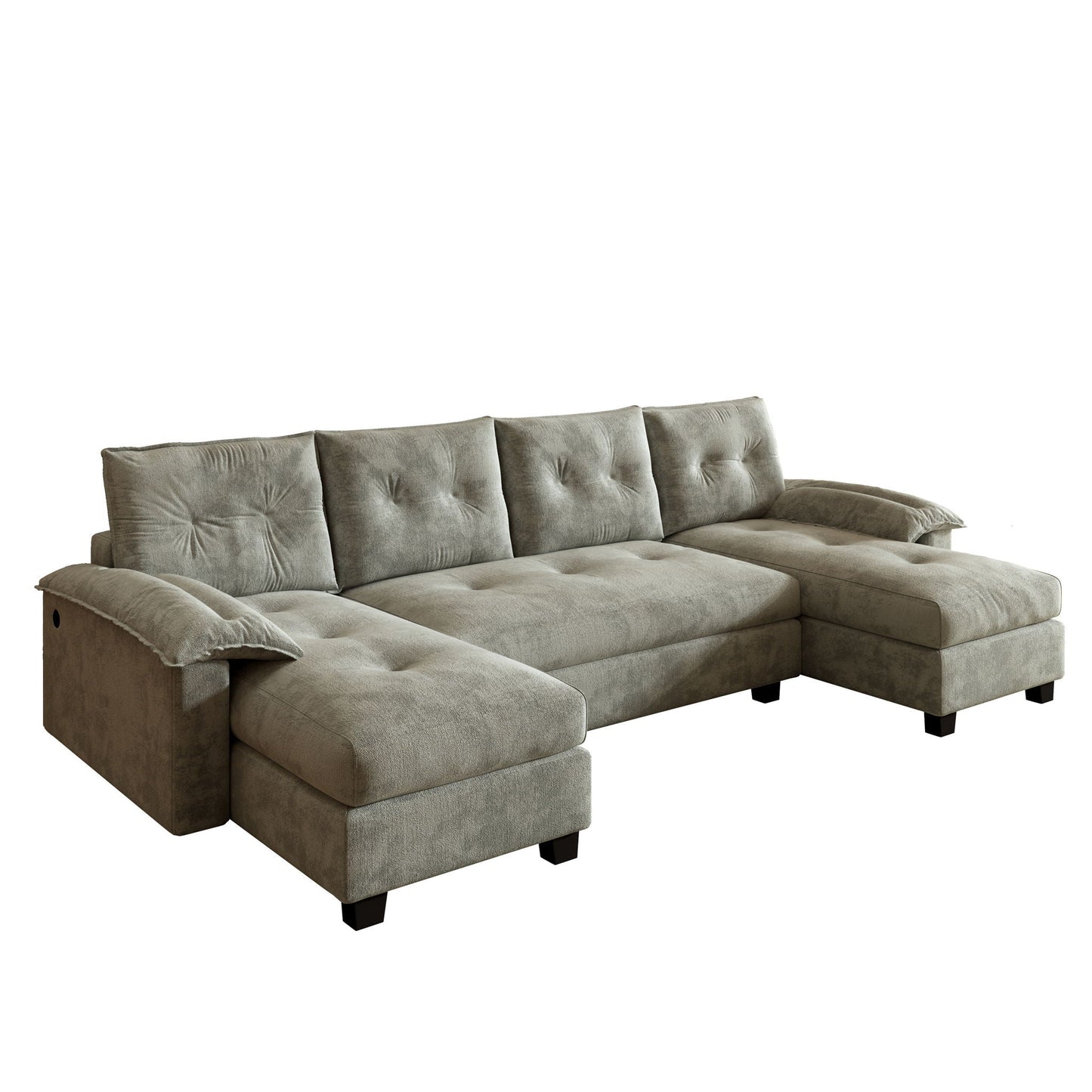 U-Shaped Sleeper Sofa With Pull Out Bed