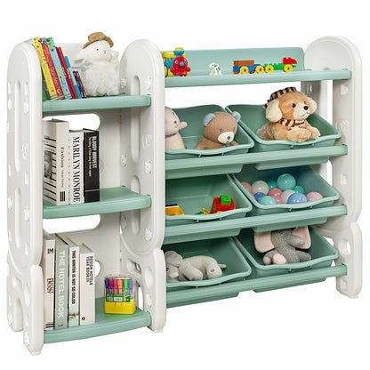 Kids Toy Storage Organizer with Bins and Multi-Layer Shelf for Bedroom Playroom