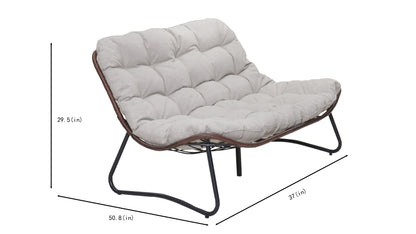 Patio Loveseat Sofa with Luxury Thick Cushion