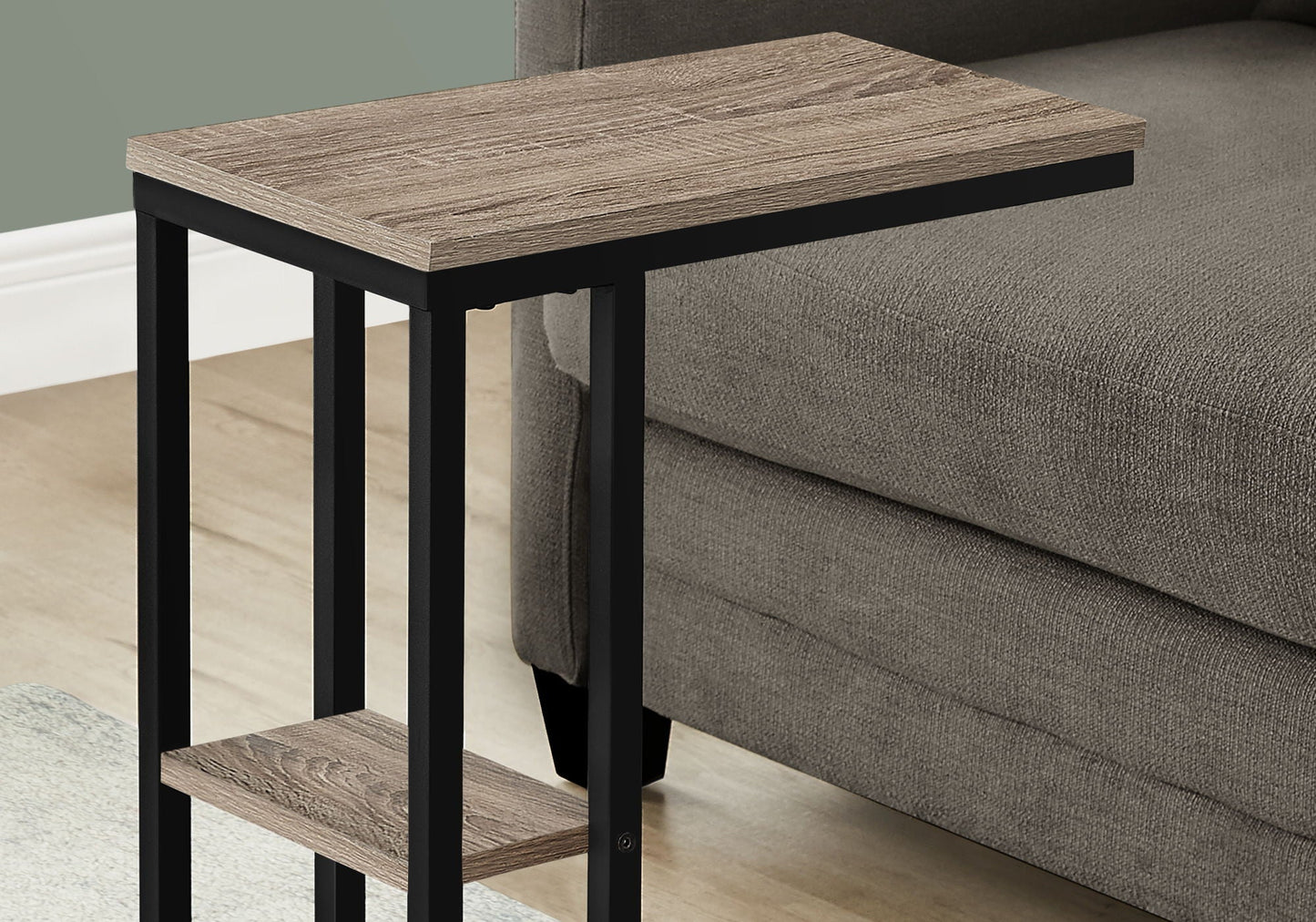 Accent Table, C-Shaped, Marble Look Contemporary & Modern Convenient Design