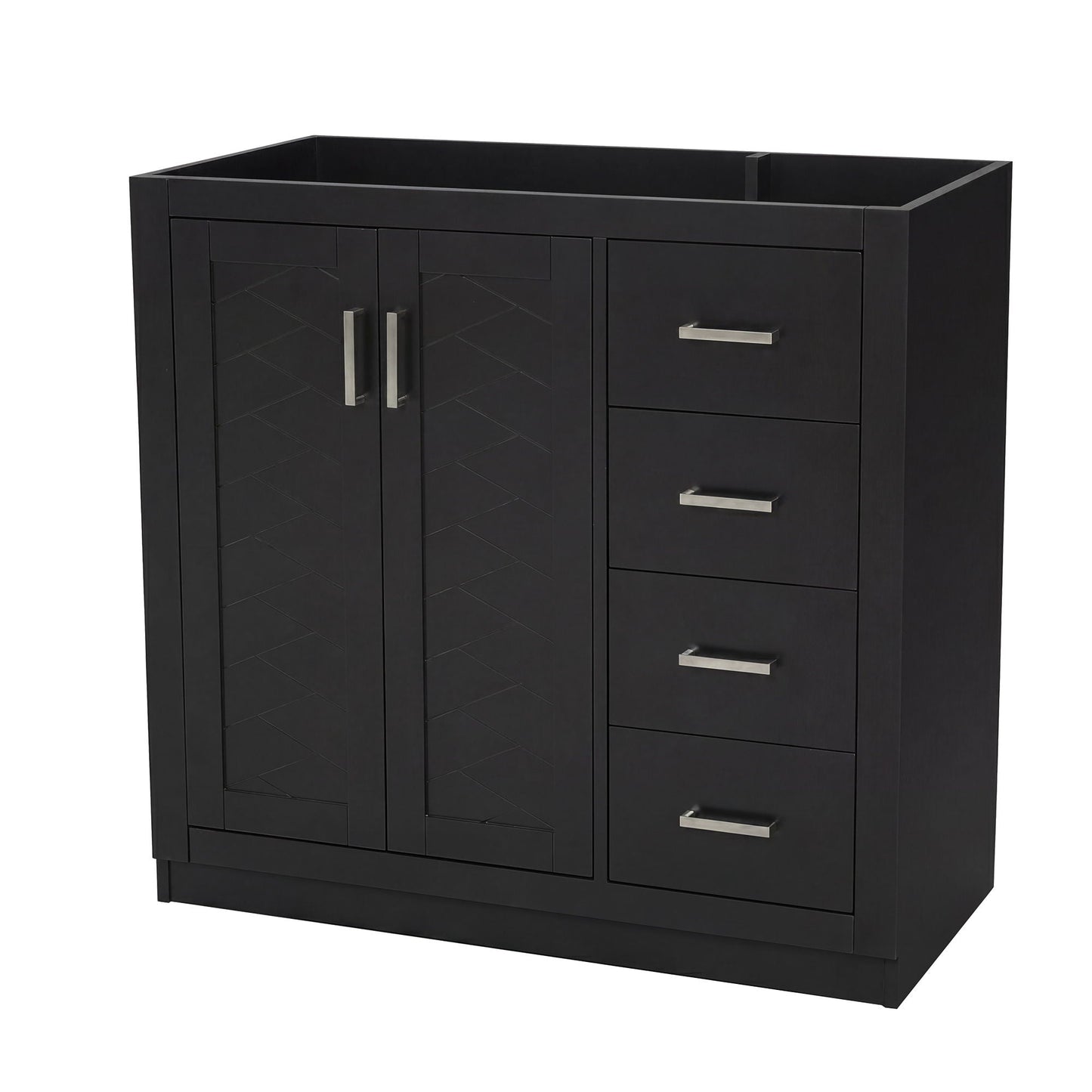 Retro Style Bathroom Vanity, 3 Drawers & Soft Closing Doors
