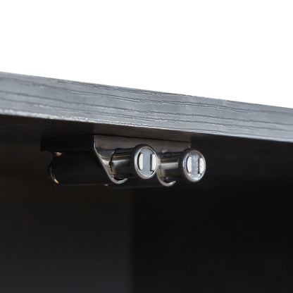 Modern 64" Wavy TV Cabinet With LED Lights - Black