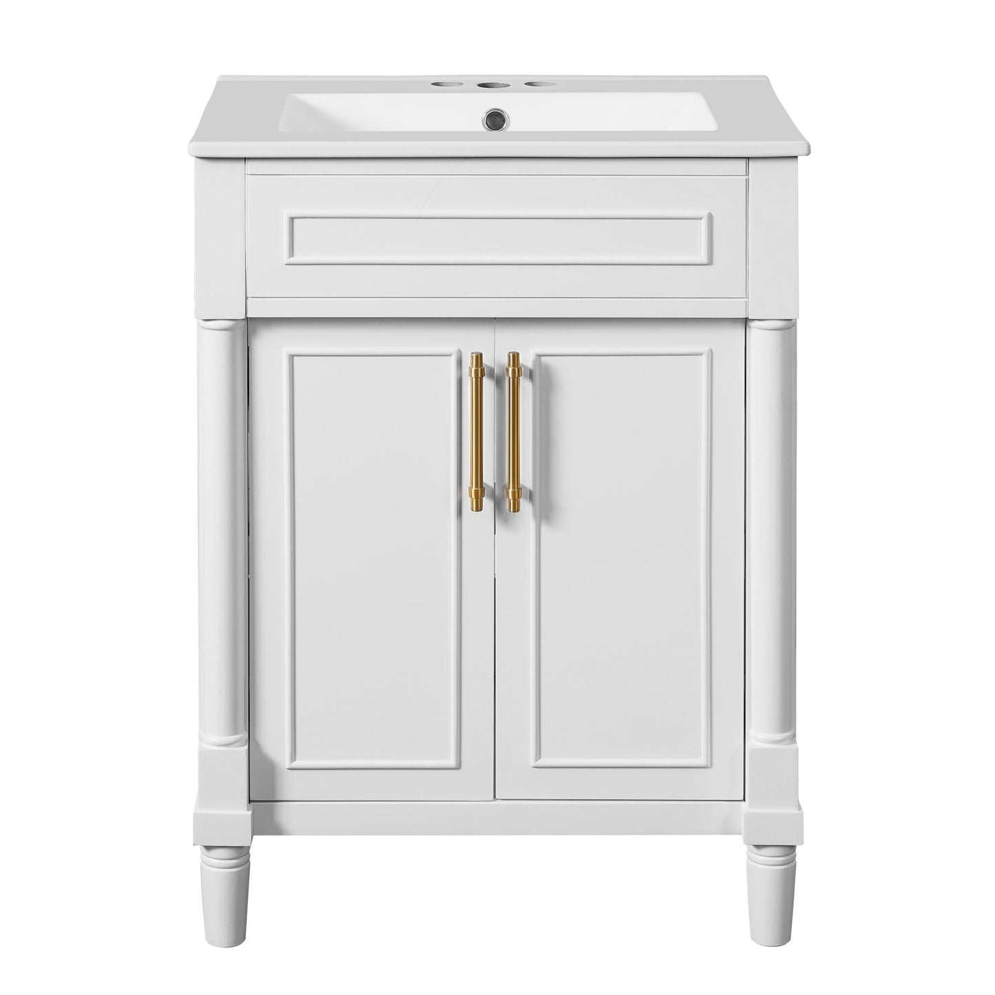 Bathroom Vanity With Integrated Sink and 2 Door Cabinet