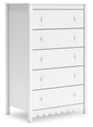 Hallityn - Five Drawer Chest - White