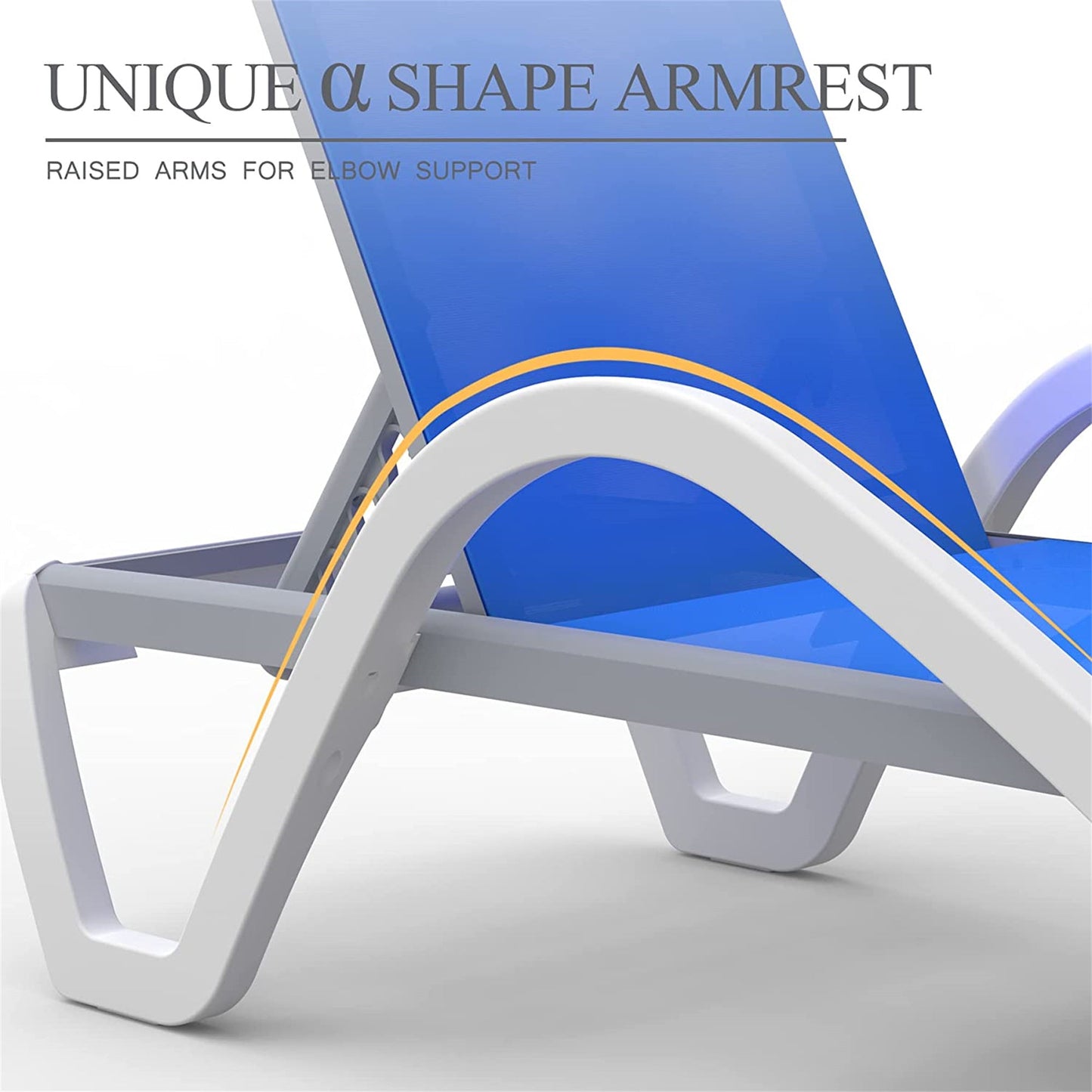 Patio Chaise Lounge Adjustable Aluminum Pool Lounge Chair with Armrest