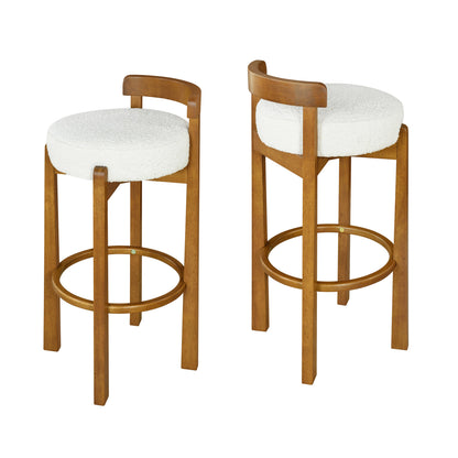 Elise Indoor Wooden Low Back Barstool
