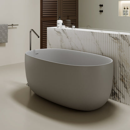 51'' Freestanding Bathtub Resin Stone Soaking Bathtub