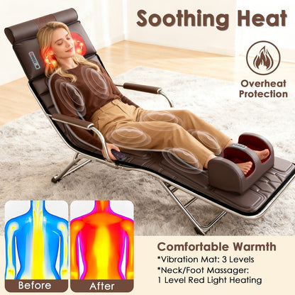 Full Body Massage Mat with Heat and Shiatsu Neck & Foot Massager