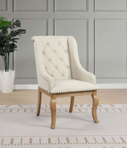 Brockway Upholstered Arm Chair Barley Brown (Set of 2)