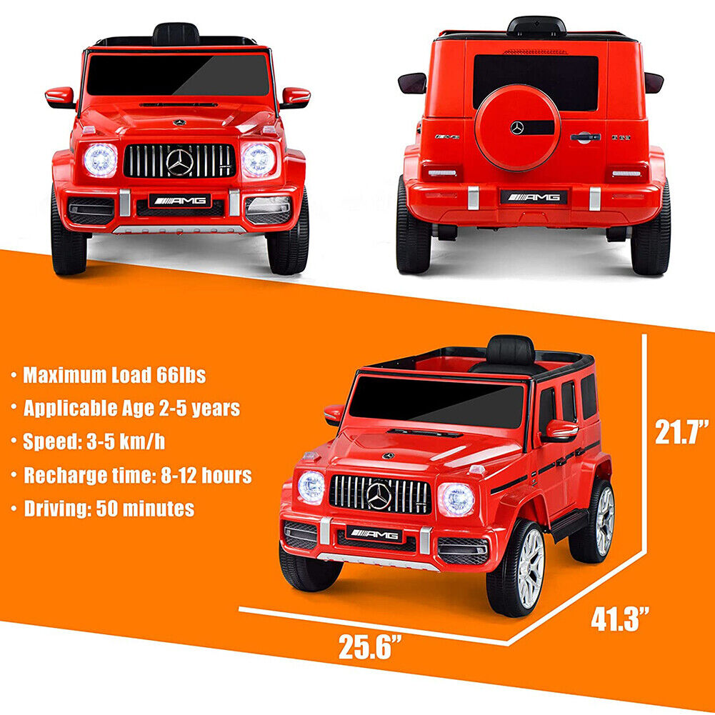 1:4 Mercedes-Benz AMG G63 Electric Ride-On Car for Kids - Red