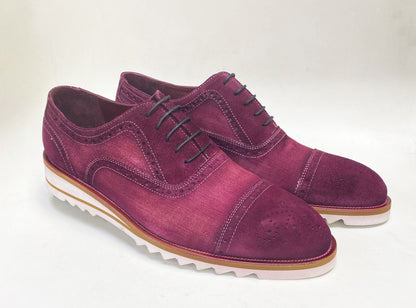 C Collection Suede Oxford - Burgundy