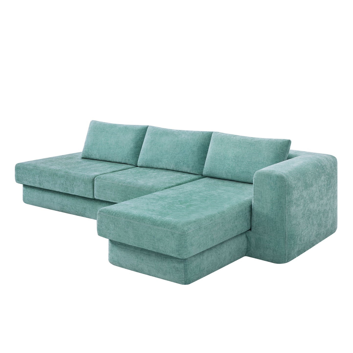 L-Shaped Modular Sofa With Double Layer Cushion