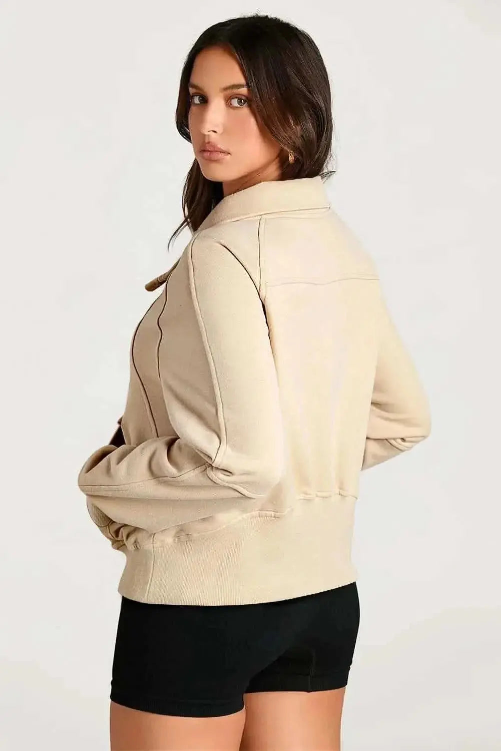 Trendsi Women's Half Zip Sweatshirt With Pockets — Fleece Pullover