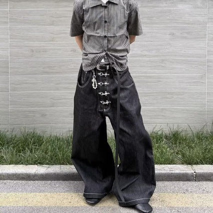 American-style Streetwear Retro Machete Jeans