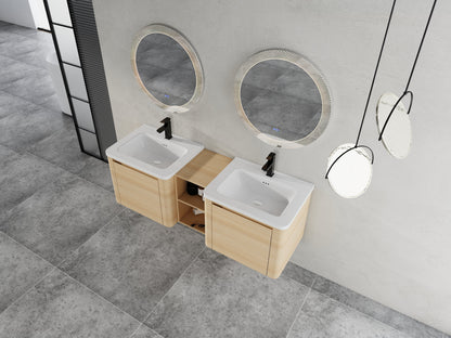 60'' Wall-Mounted Bathroom Vanity with Storage