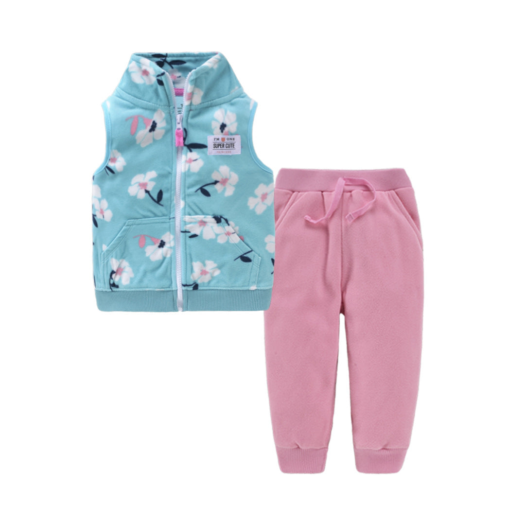 Children's vest two-piece baby cardigan vest set