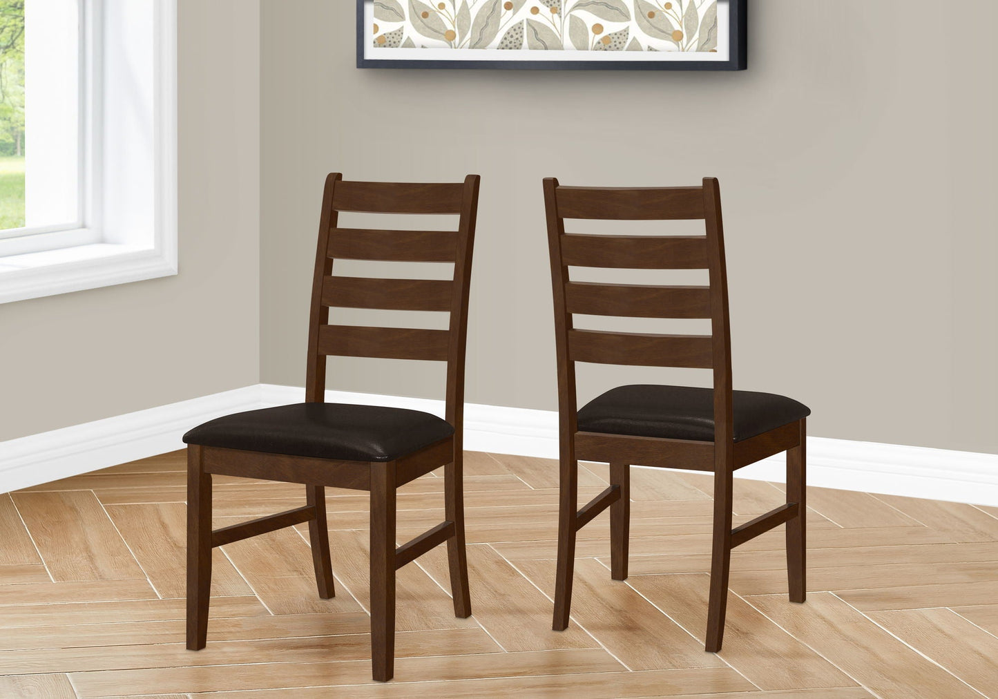 Transitional Upholstered Dining Chairs Set of 2 - Brown