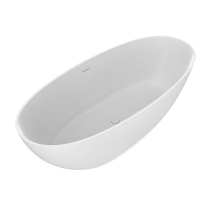 70.87 Inch Freestanding Solid Surface Soaking Bathtub