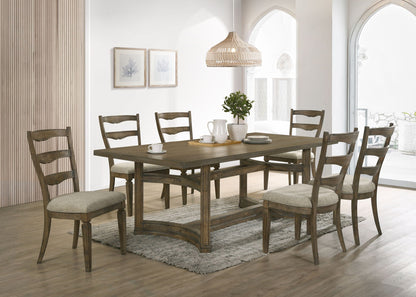 Parfield 7 Pieces Dining Room Set - Light Brown / Oak