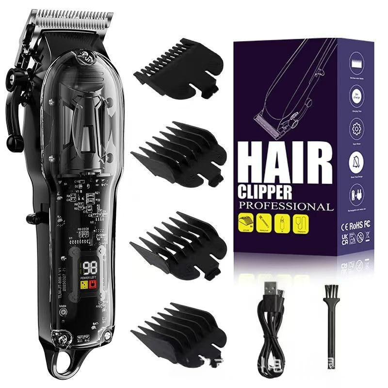 High-Power Pet Clipper With Transparent Shell & Digital Display