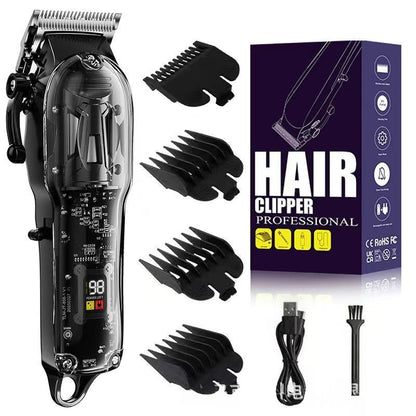 High-Power Pet Clipper With Transparent Shell & Digital Display
