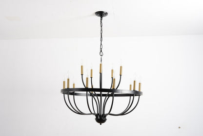 18-Light Industrial Iron Candle Chandelier