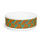 Sunflower Kaleidoscope on Turquoise Waves - Pet Bowl