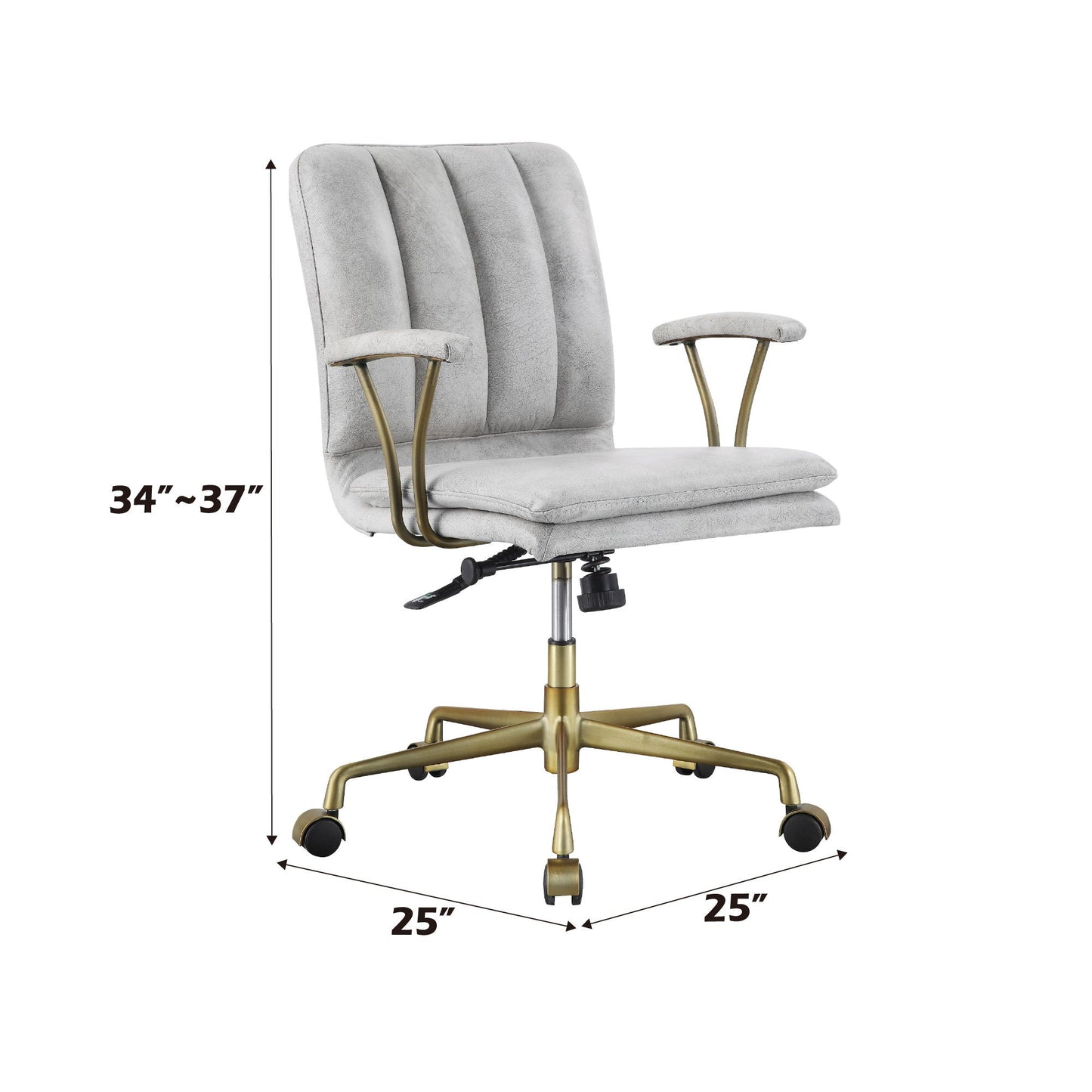 Damir Vintage Top Grain Leather Office Chair - Antique White