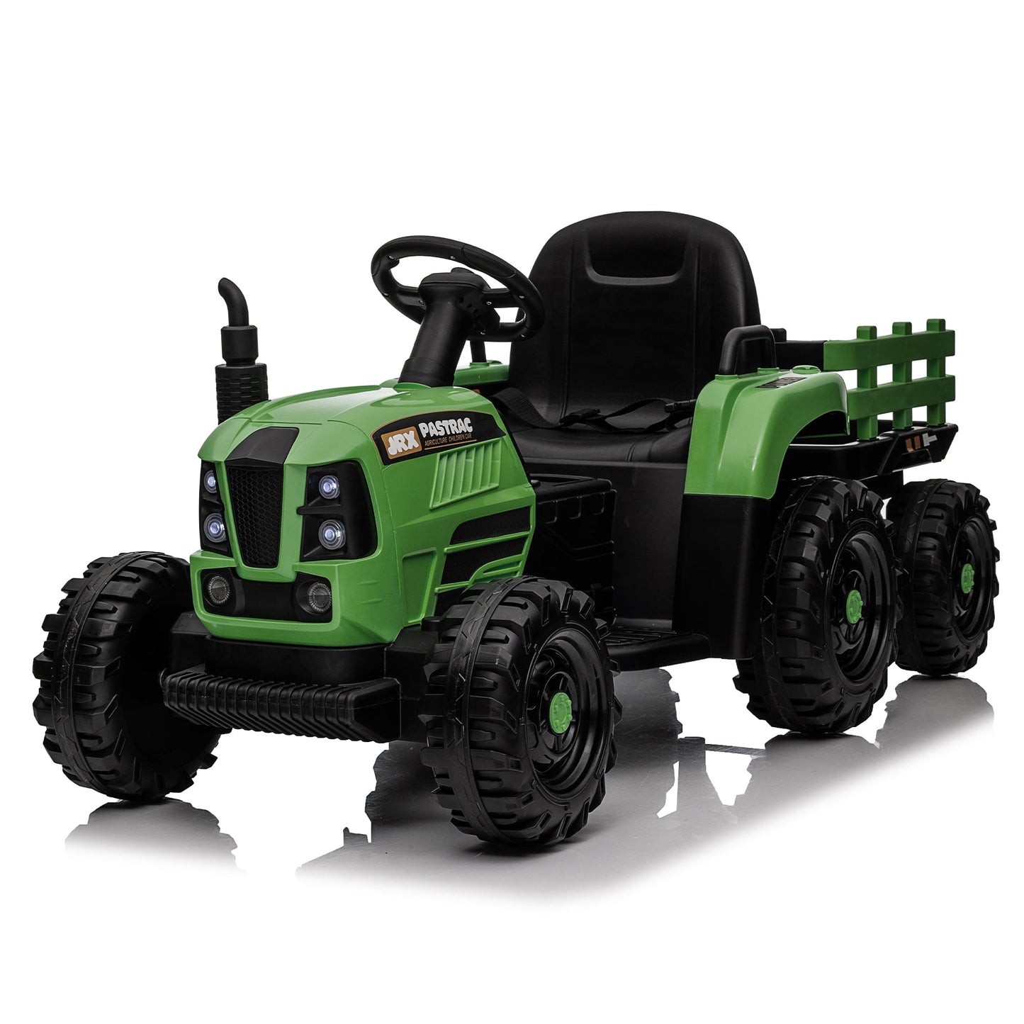 Ride On Tractor with Trailer, 24V Powered Electric Toy for Kids