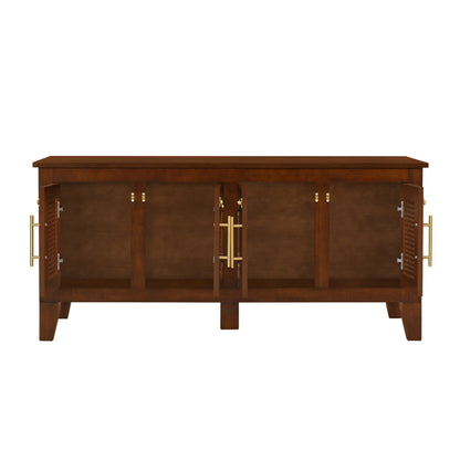 Lars Indoor Rattan Decorated Rubber Wood Dog Crate Cabinet Furniture