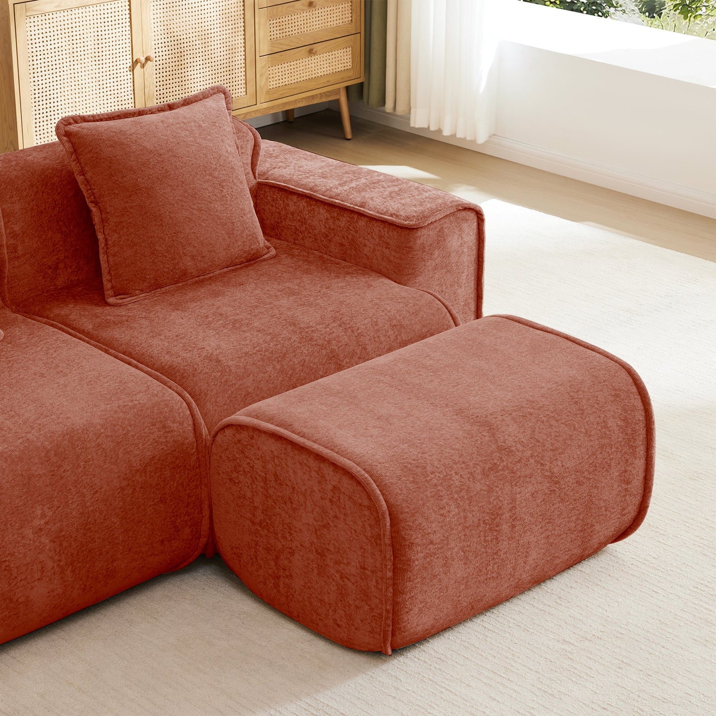 Ottoman Velvet-Red