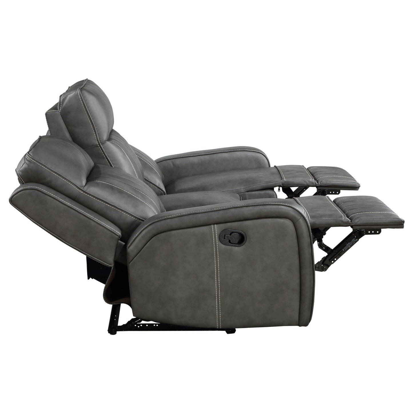 Forrest - Motion Reclining Sofa Comfort With Elegant Tufting And Wide Track Arms - Gray