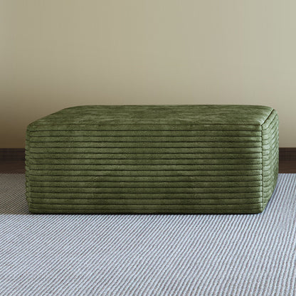 Green Plush Corduroy Sofa Ottoman