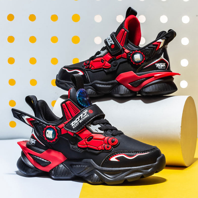 Mesh Cartoon Leather Trendy Boys' Shoes