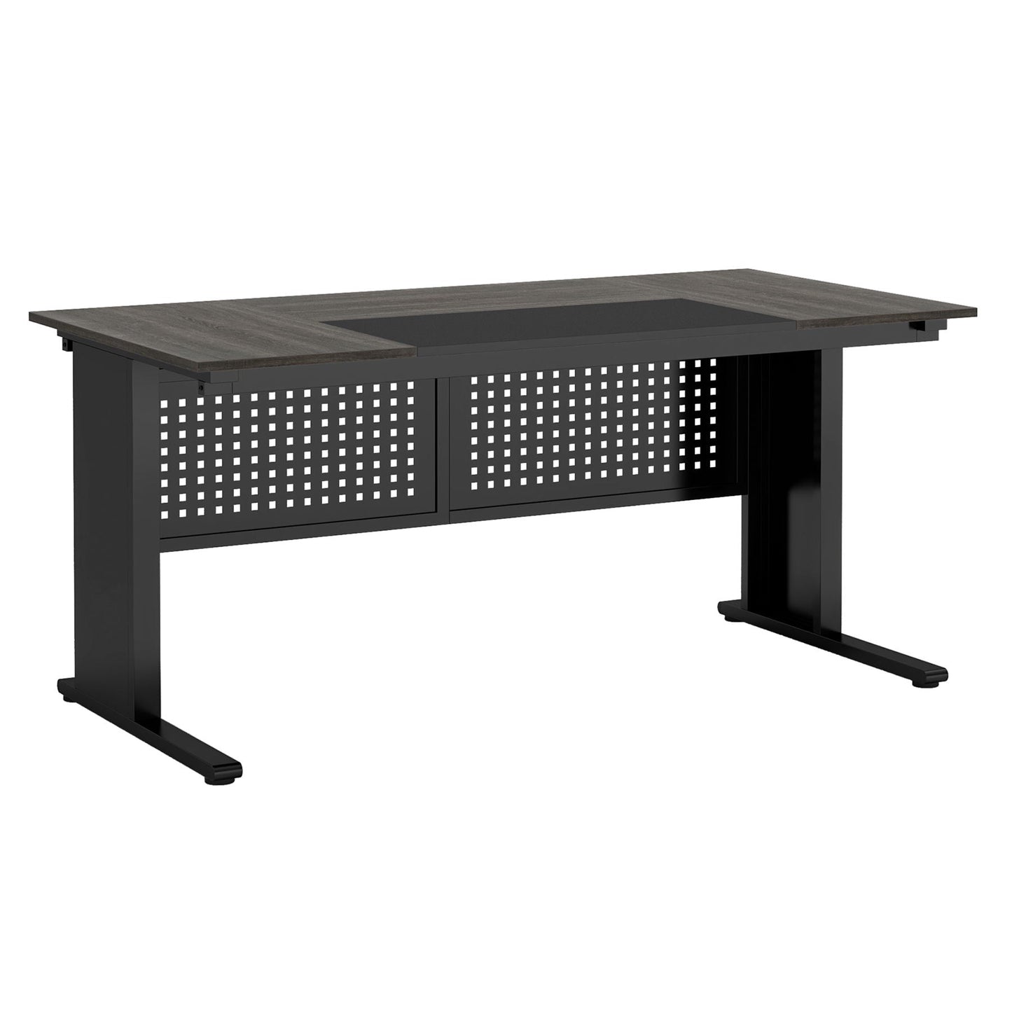 L-Shaped Executive Desk With File Cabinet, Office Workstation With Drawers, Shelves & Storage