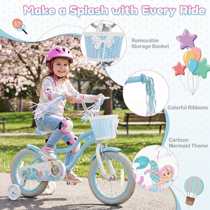 Kids Bike 12-20 Inch with Training Wheels & Basket