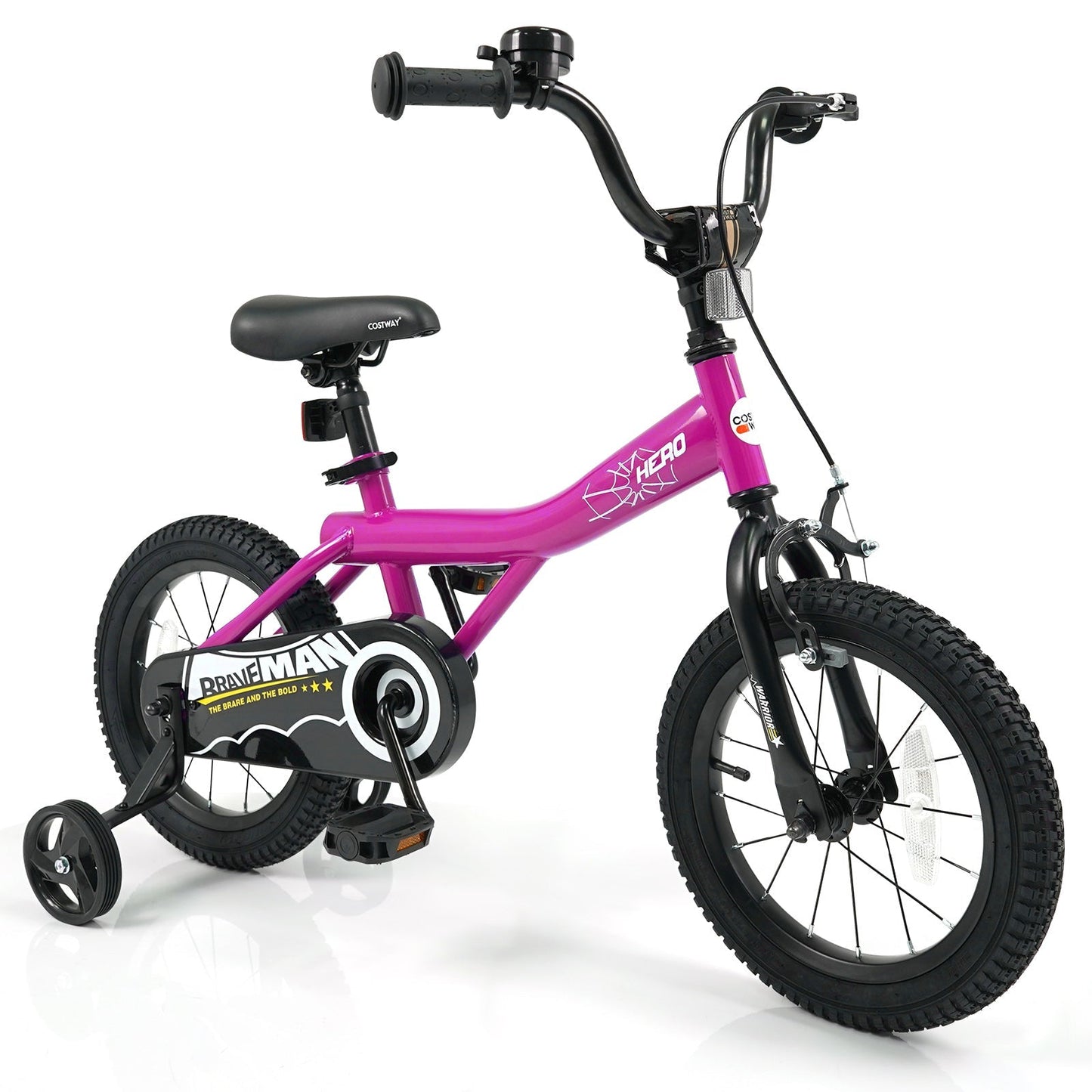 Kids Bike 14-Inch with Removable Training Wheels Pink