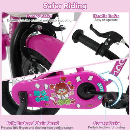 Kids Bike with Training Wheels 12-18 Inch - Magic Rose