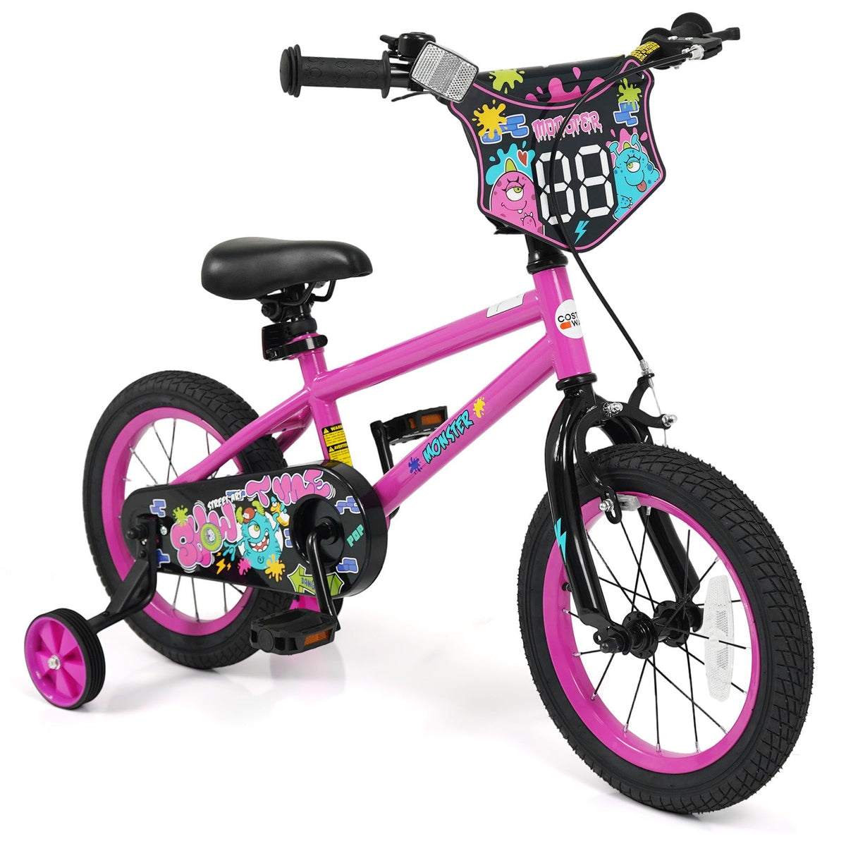 Kids Bike with Training Wheels 12-18 Inch Pink