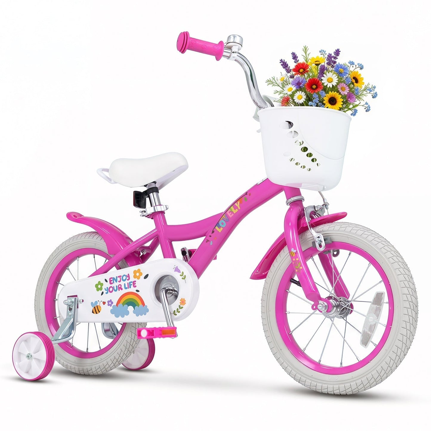 Girls Bike 12-18 Inch with Training Wheels and Basket