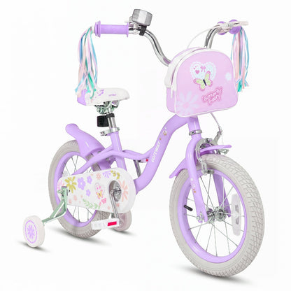 Girls Bike 18 Inch with Training Wheels and Front Bag